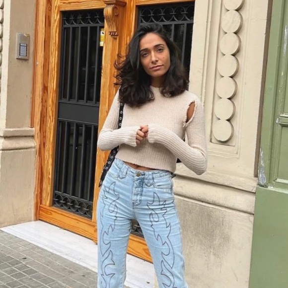 Verge Girl Sweaters - VRG GRL Louvre Knit Top in Natural Size Large NEW WITH TAGS